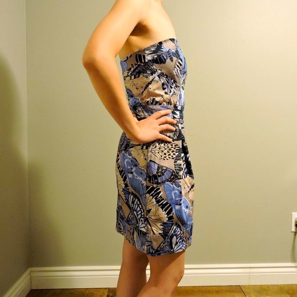 French Connection Mini Cotton Dress with Butterfly Details and Side Pockets - Picture 9 of 15